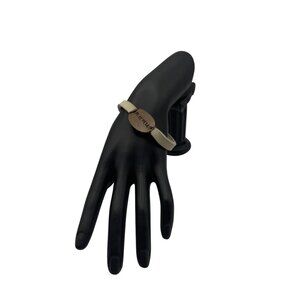 Handmade Beige Leather Bracelet With It Is Well Copper Plate & Snap Closure